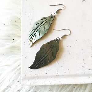 Shell feather earrings
